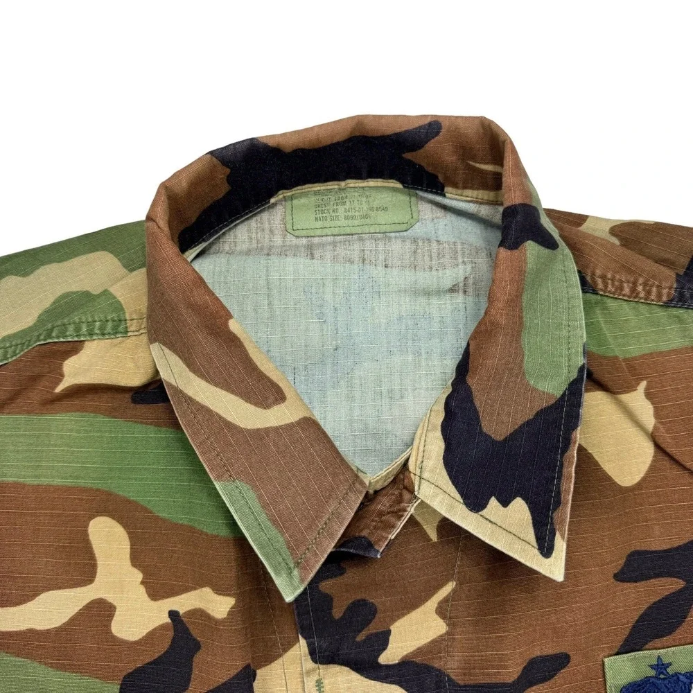 Military Combat Coat Woodland, Camouflage Pattern - Terry Mfg. size Medium Long